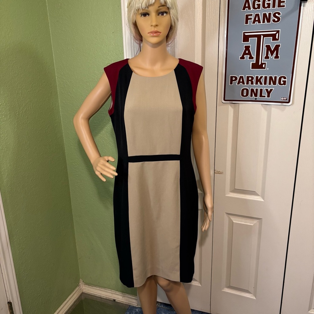 Chelsea Rose Sleeveless Dress - Red, Black, and Cream